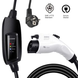 Duosida Elektrikli Araba Taşınabilir Şarj Cihazı – 3,7 Kw Schuko – Tip 2 – 5 Metre