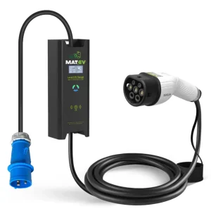 MatEV Şarj MZ-AC 7.4kW -11kW-22kW Taşınabilir 5M Kablolu Şarj İstasyonu