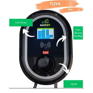 MatEV Şarj MG-AC 22kW Duvar Tipi Şarj İstasyonu Çanta Hediyeli