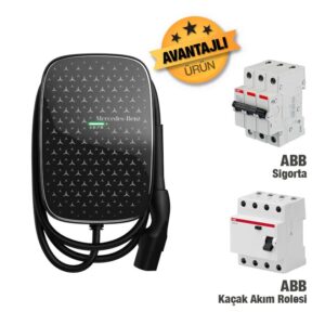 Mercedes-Benz Wallbox Duvardan Araç Şarj Ünitesi+Abb Basıc 3X40 Amper Sigorta +40 Amper Kaçak Akım Rolesi