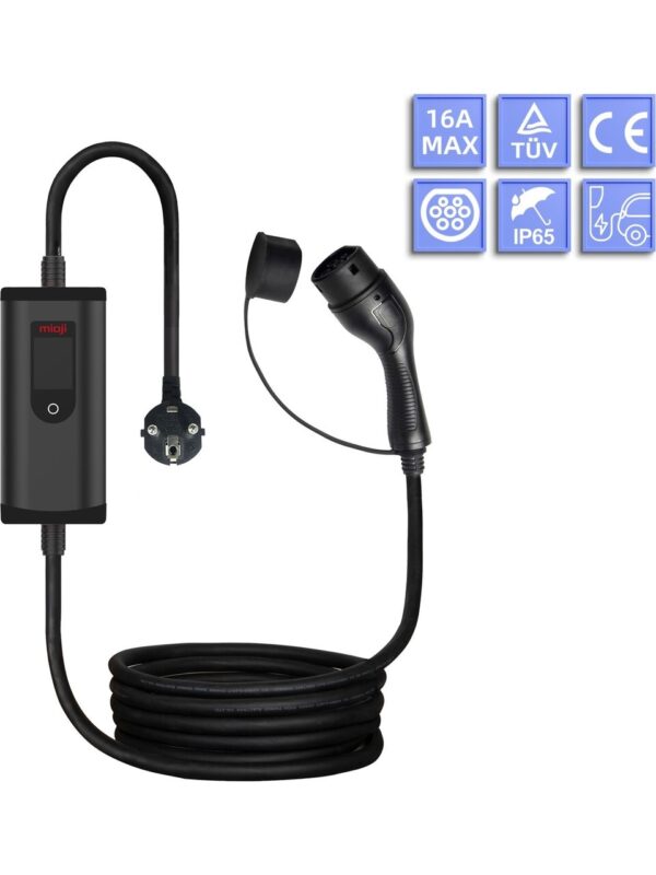 Mioji Mio 717 3.5KW/16A 2.4 LCD Ekran IP65 Suya Dayanıklı Taşınabilir Elektrikli Araç Şarj Cihazı - Görsel 2