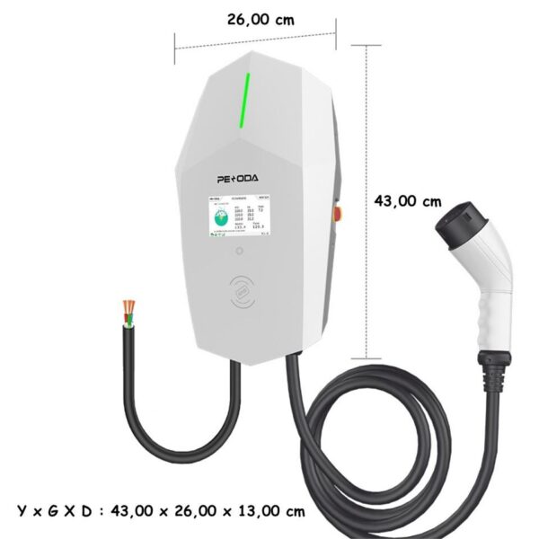 Penoda Duvara Tipi Elektrikli Araç Şarj Cihazı 3Faz, 32A , 22KW - Görsel 2