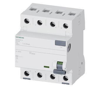 Siemens 5Sv3344-6 Kaçak Akım Koruma Şalteri 40 A 30 Ma 4-Kutup Tip A Çalıştırılan 400 V